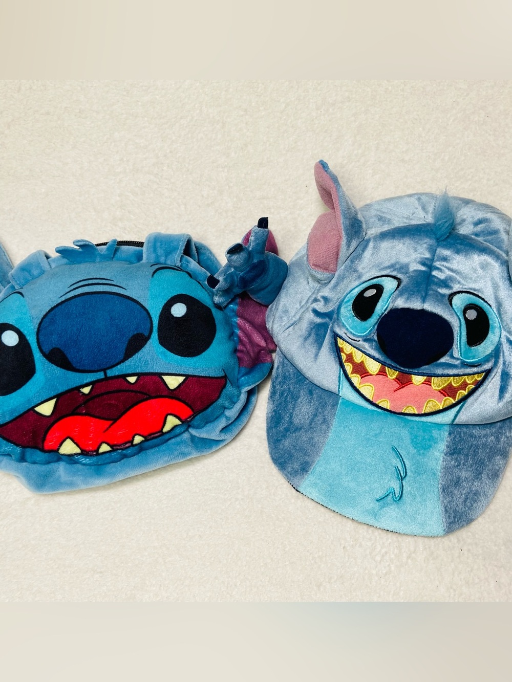 Disney Parks Lilo and Stitch Adult Size Stitch Hat + Stitch Plush Bag